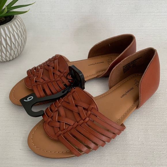 faux leather huarache sandals